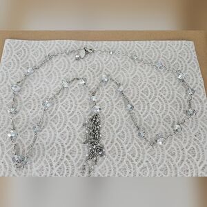 WHBM Silver Necklace with Crystal Accents